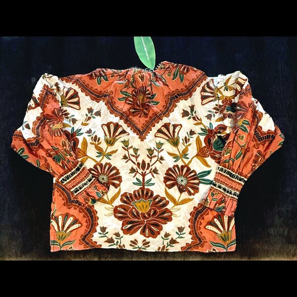 NWT Farm Rio Riad Botanical Blouse XS - Picture 4 of 6